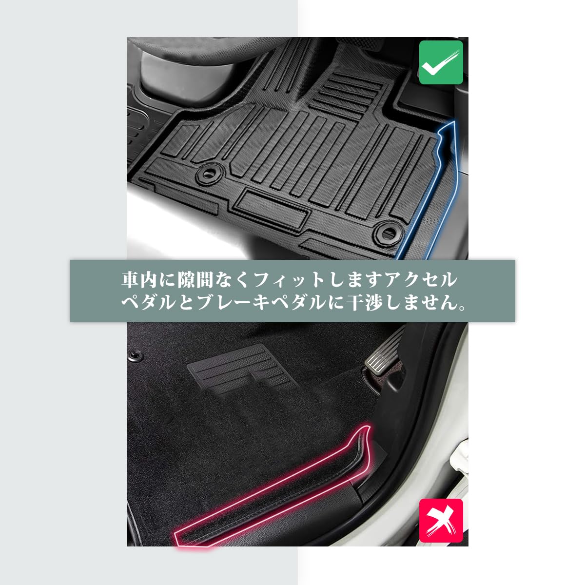 マットマックス　R 5個セット Amazon | Antsvnn 対応 ホンダ 新型 N-BOX JF5 JF6型 フロア